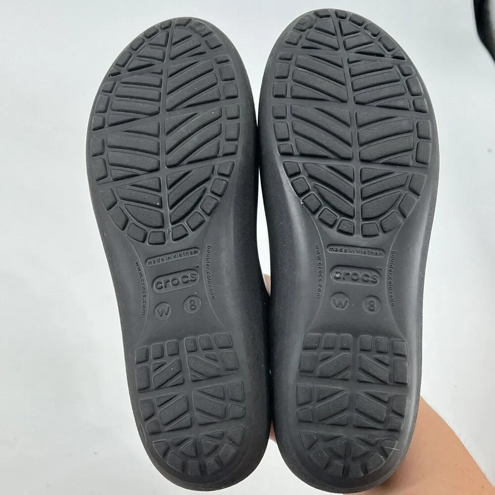 Crocs Mammoth Ballet Flats Dark Gray Faux Fur Women's Size 8